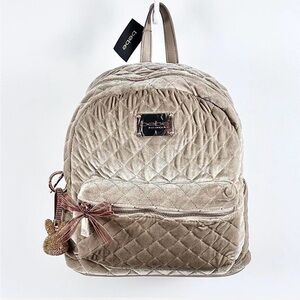 Bebe Quilted Beige Backpack• NWT